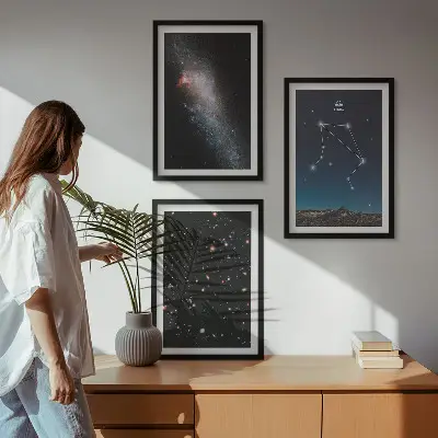 Cadre photo mural motif espace galaxie balance du ciel
