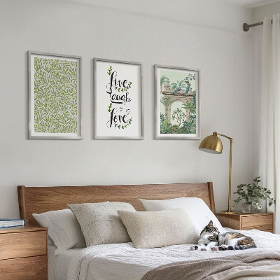 Lot de 3 tableaux pour salon Architecture des feuilles vertes des plantes
