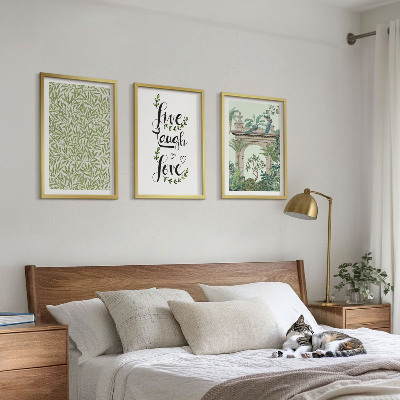Lot de 3 tableaux pour salon Architecture des feuilles vertes des plantes