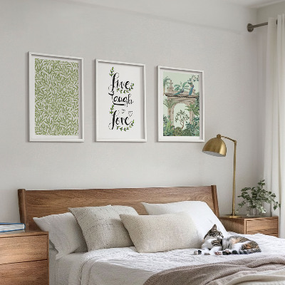 Lot de 3 tableaux pour salon Architecture des feuilles vertes des plantes