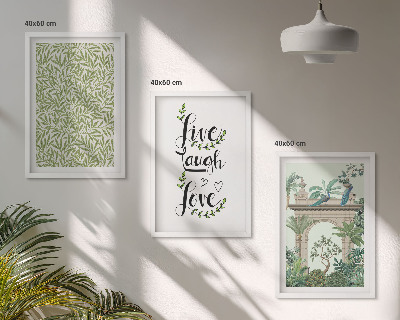 Lot de 3 tableaux pour salon Architecture des feuilles vertes des plantes