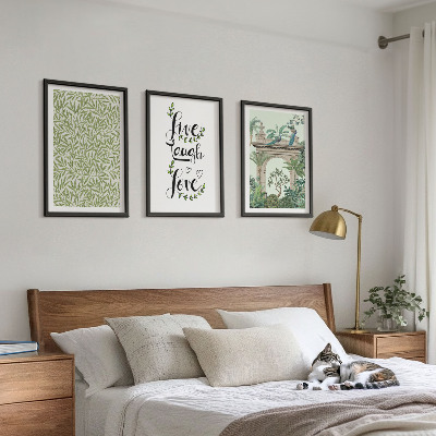 Lot de 3 tableaux pour salon Architecture des feuilles vertes des plantes