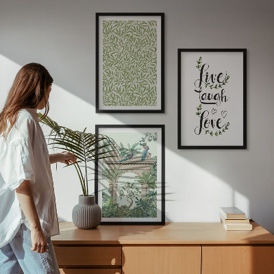Lot de 3 tableaux pour salon Architecture des feuilles vertes des plantes