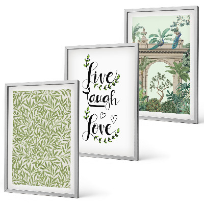 Lot de 3 tableaux pour salon Architecture des feuilles vertes des plantes