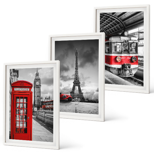 Cadre photo mural Icônes Londres Paris transport