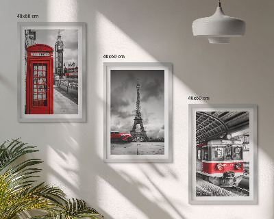 Cadre photo mural Icônes Londres Paris transport