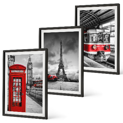 Cadre photo mural Icônes Londres Paris transport