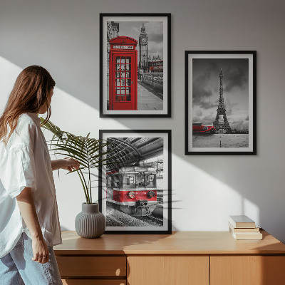Cadre photo mural Icônes Londres Paris transport