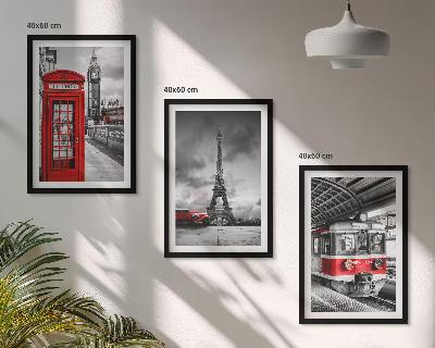 Cadre photo mural Icônes Londres Paris transport