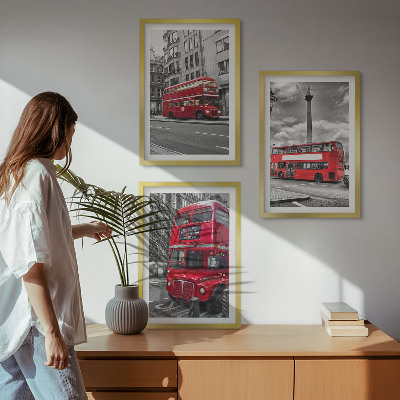 Cadre photo mural Bus rouges de Londres