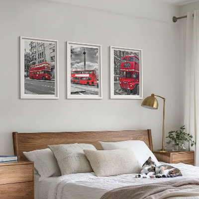 Cadre photo mural Bus rouges de Londres