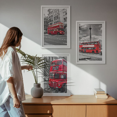 Cadre photo mural Bus rouges de Londres