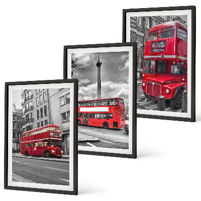 Cadre photo mural Bus rouges de Londres