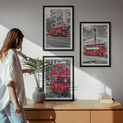 Cadre photo mural Bus rouges de Londres