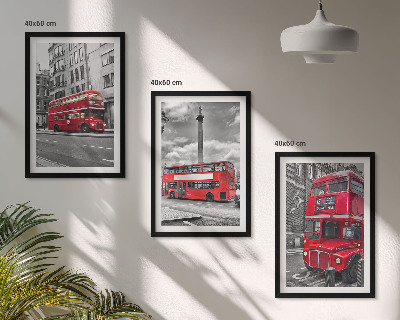 Cadre photo mural Bus rouges de Londres