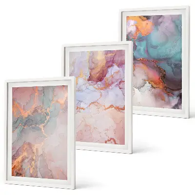 Cadre photo mural avec motifs abstraits pastel