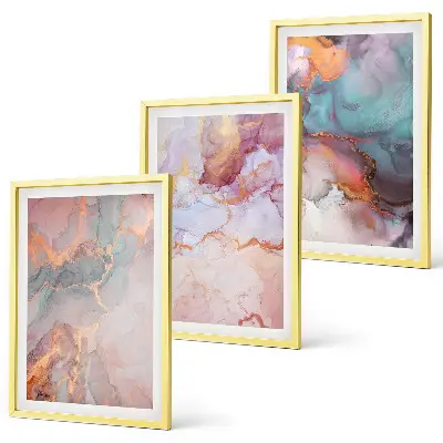 Cadre photo mural avec motifs abstraits pastel