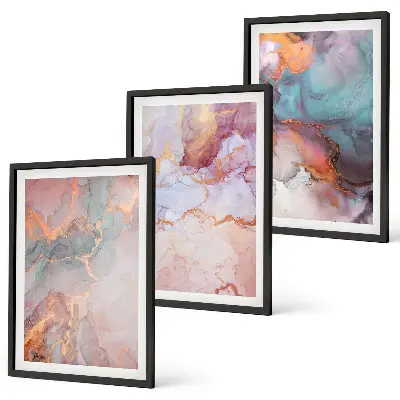 Cadre photo mural avec motifs abstraits pastel