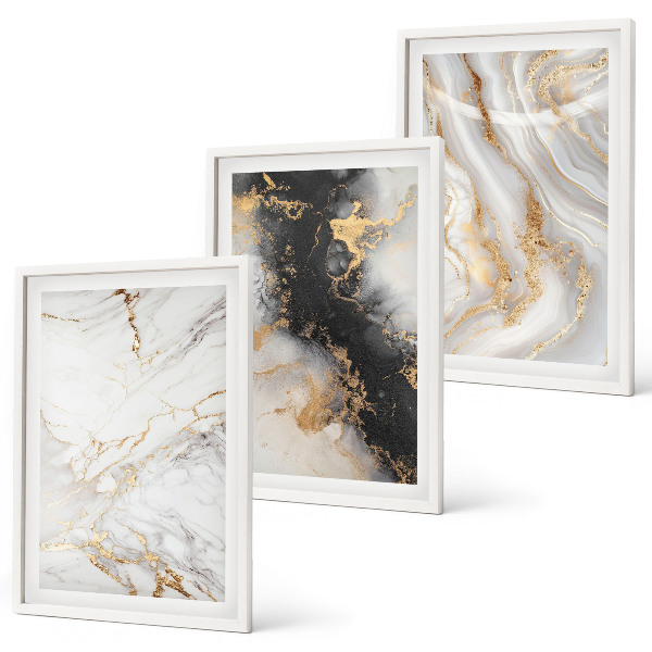 Cadre photo mural Motifs abstraits blancs et noirs