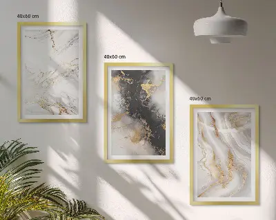 Cadre photo mural à motifs abstraits blancs et noirs