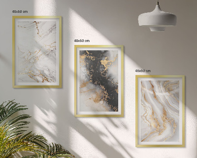 Cadre photo mural Motifs abstraits blancs et noirs