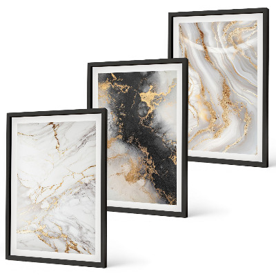 Cadre photo mural Motifs abstraits blancs et noirs