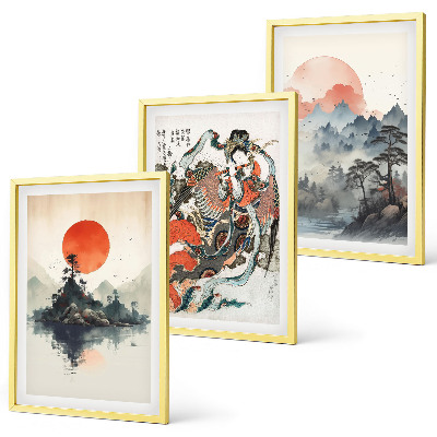 Cadre photo mural Peintures japonaises asiatiques