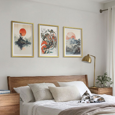 Cadre photo mural Peintures japonaises asiatiques
