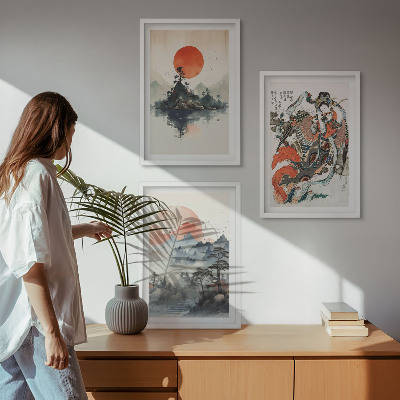 Cadre photo mural Peintures japonaises asiatiques