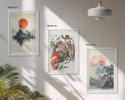 Cadre photo mural Peintures japonaises asiatiques