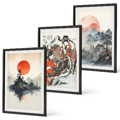 Cadre photo mural Peintures japonaises asiatiques