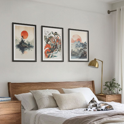 Cadre photo mural Peintures japonaises asiatiques