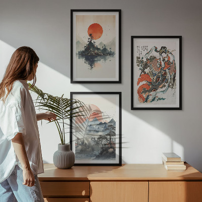 Cadre photo mural Peintures japonaises asiatiques
