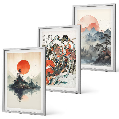 Cadre photo mural Peintures japonaises asiatiques