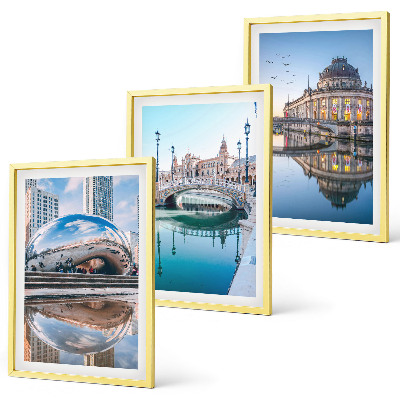 Lot de 3 tableaux pour salon Architecture des villes sur l'eau