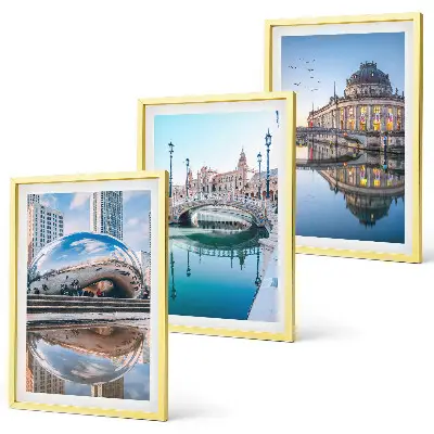 Tableaux Architecture des villes sur l'eau lot de 3 décorations pour salon