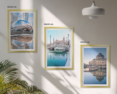 Lot de 3 tableaux pour salon Architecture des villes sur l'eau