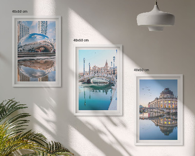 Lot de 3 tableaux pour salon Architecture des villes sur l'eau