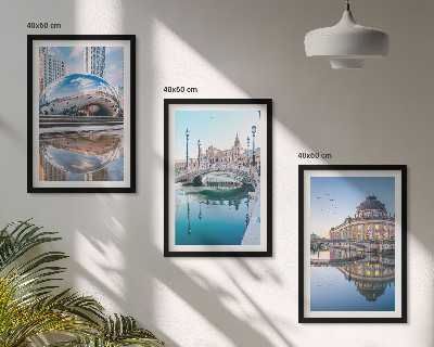 Lot de 3 tableaux pour salon Architecture des villes sur l'eau