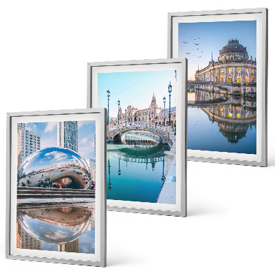 Lot de 3 tableaux pour salon Architecture des villes sur l'eau