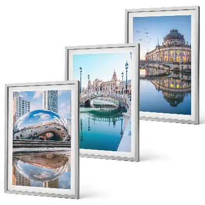 Tableaux Architecture des villes sur l'eau lot de 3 décorations pour salon