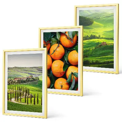 Cadre photo mural paysage de campagne italienne aux tons orangés
