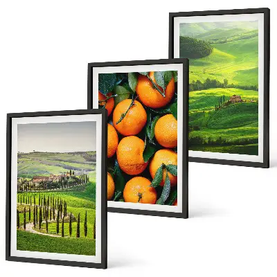Cadre photo mural paysage de campagne italienne aux tons orangés