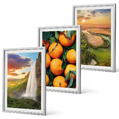 Lot de 3 tableaux pour salon représentant des chutes d'eau de la montagne orange