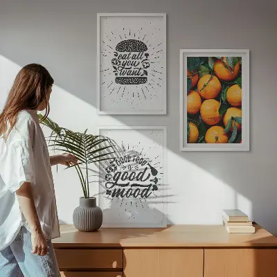 Cadre photo mural représentant une cuisine avec des oranges juteuses