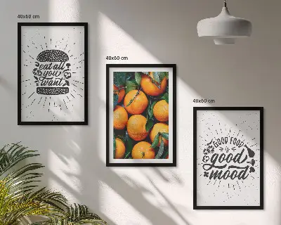 Cadre photo mural représentant une cuisine avec des oranges juteuses