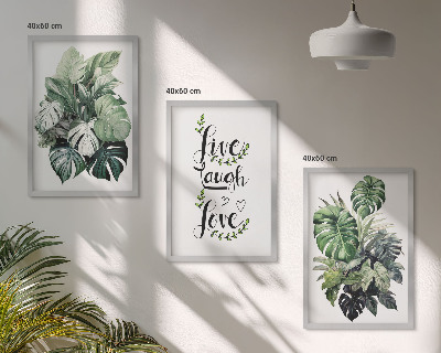 Cadre photo mural Les plantes à feuilles vivent, rient, aiment