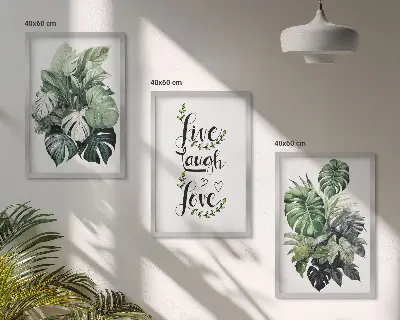 Cadre photo mural motif les plantes à feuilles vivent, rient, aiment