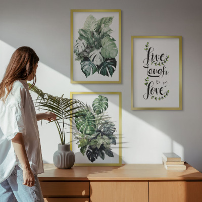 Cadre photo mural Les plantes à feuilles vivent, rient, aiment