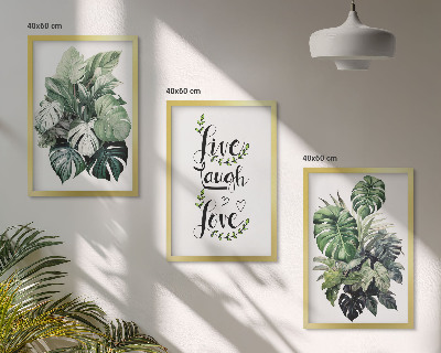 Cadre photo mural Les plantes à feuilles vivent, rient, aiment